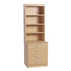 Whites Four Drawer Chest with OSD Hutch