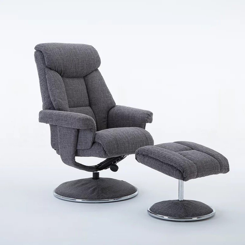GFA Ardeche Swivel Recliner Chair & Foot Stool