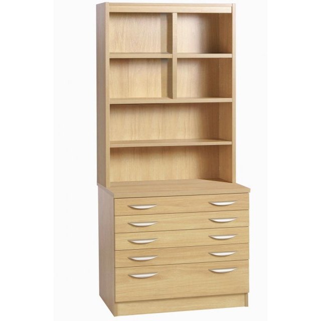 Whites Whites A2 Plan Chest with Deep Lower Drawer and OSF Hutch