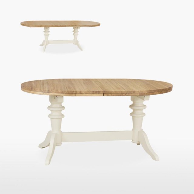 TCH Furniture Coelo Oval Double Pedestal Dining Table with 2 Extension Leaves