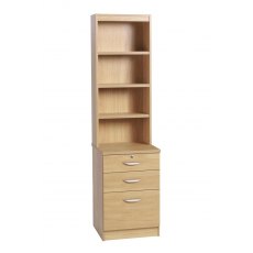 Whites Three Drawer Unit/Filing Cabinet with OSC Hutch