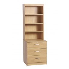 Whites Three Drawer CD/DVD Storage Chest with OSD Hutch