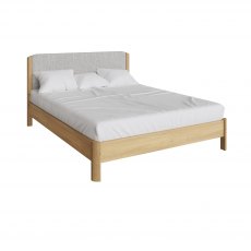 Lundin 4'6 Double Bedstead (with leather headboard)
