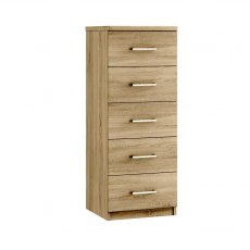 Modena 5 Drawer Narrow Chest