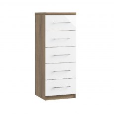 Catania 5 Drawer Narrow Chest