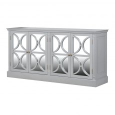 Grey Fayence Four Door Mirrored Sideboard Grey Fayence Four Door Mirrored Sideboard
