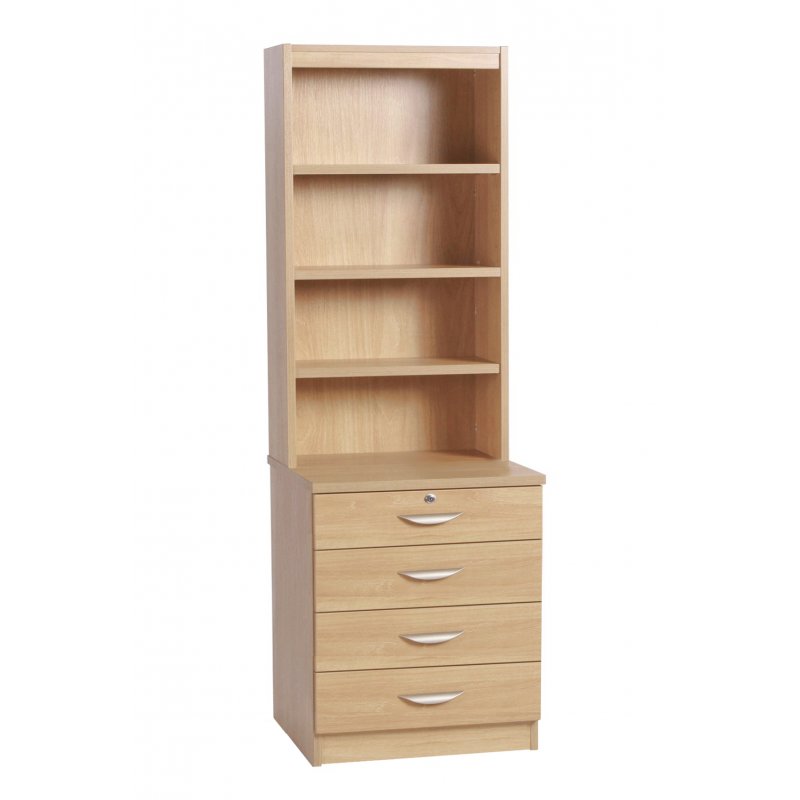 Whites Whites Four Drawer Chest with OSD Hutch