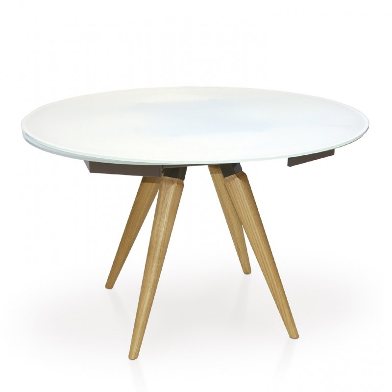 Peressini Myles Extending Round Dining Table (with wooden legs)