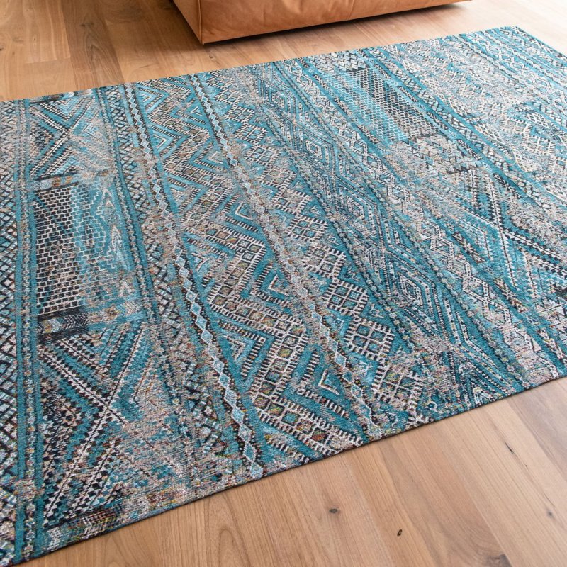 Louis de Poortere Antiquarian Kelim Zemmuri Blue Rug