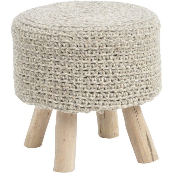 Libra Nomad Stone Grey Knitted Stool