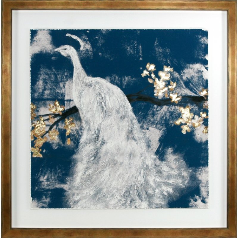 Camelot White Peacock on Indigo II Picture