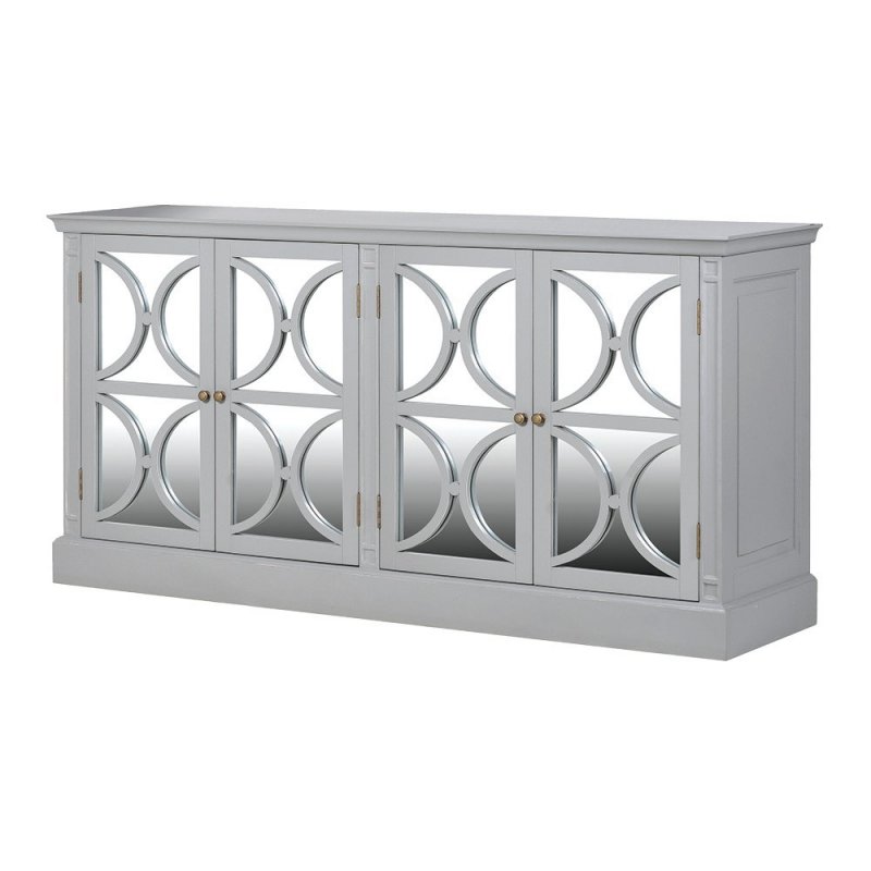 CASA Grey Fayence Four Door Mirrored Sideboard