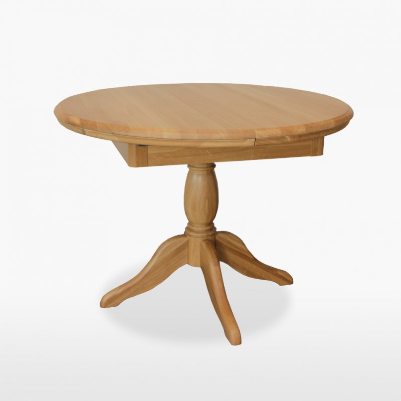 Lamont Round Extending Single Pedestal, Round Pedestal Dining Table With Leaf