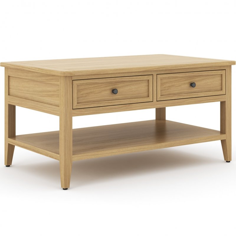 Papaya Malmo Oak Coffee Table with Drawers