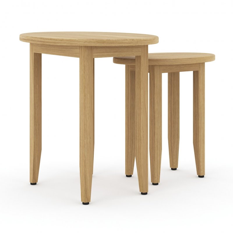 Papaya Malmo Oak Oval Nest of Tables
