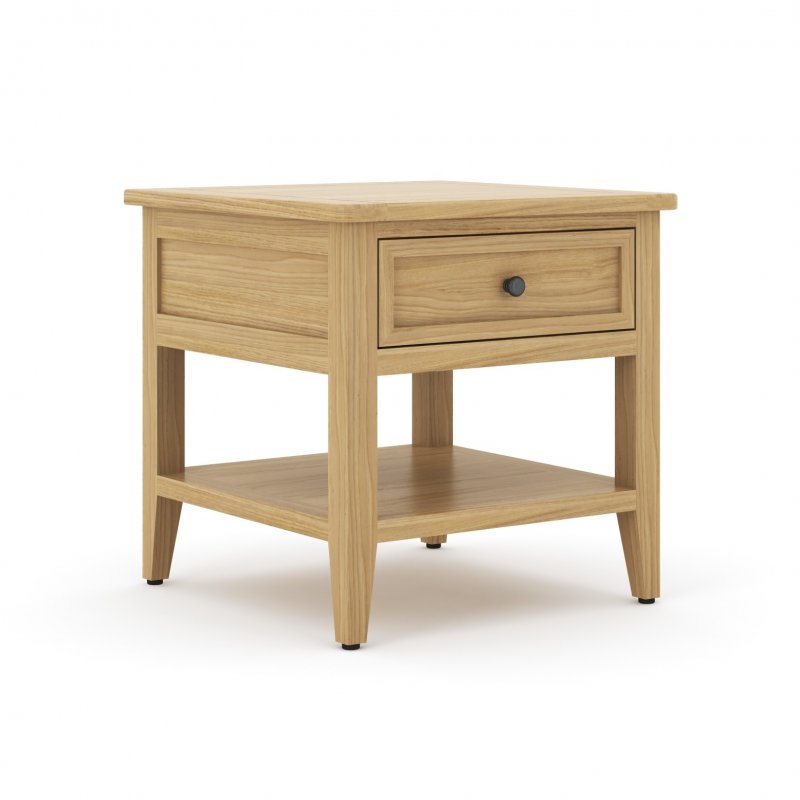 Papaya Malmo Oak Lamp Table with Drawer