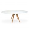 Peressini Myles Extending Round Dining Table (with wooden legs)