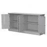 CASA Grey Fayence Four Door Mirrored Sideboard